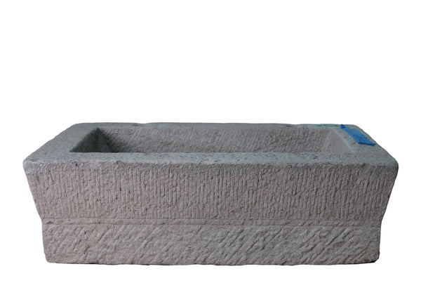 40" Inch Long Hand Chiseled Stone Trough 25