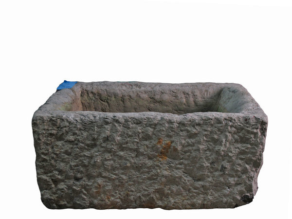 25" Inch Long Hand Chiseled Stone Trough 30