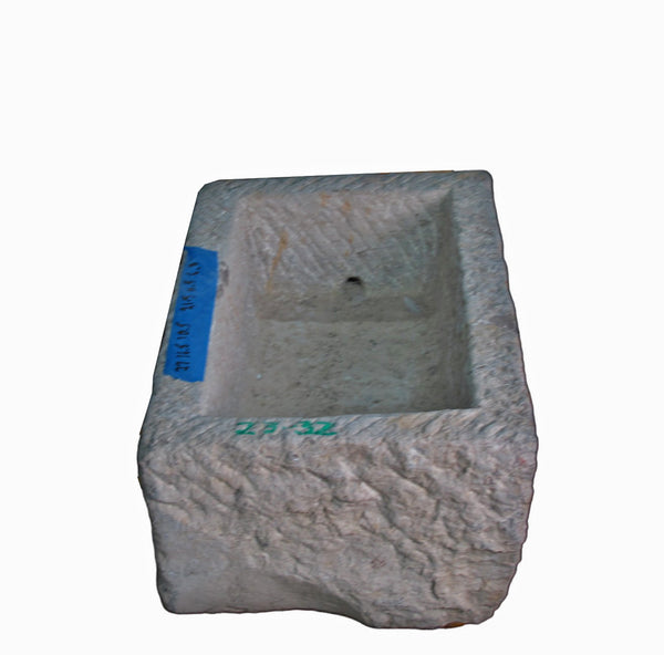 28" Inch Long Hand Chiseled Stone Trough 32