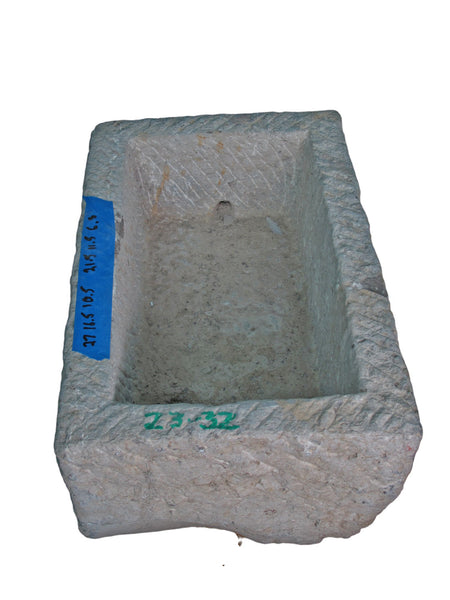 28" Inch Long Hand Chiseled Stone Trough 32