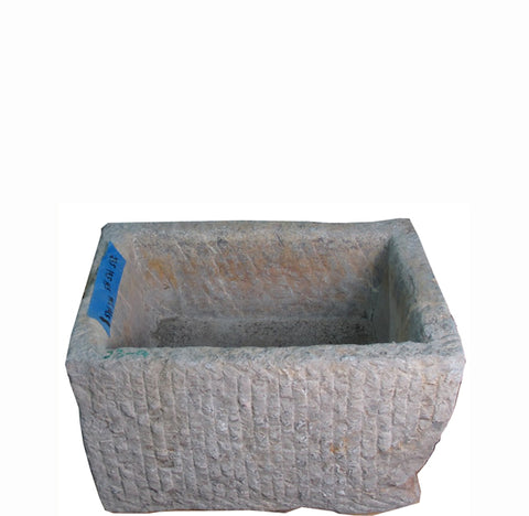 25" Inch Long Hand Chiseled Stone Trough 4