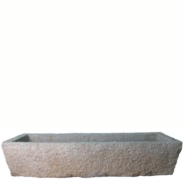 65" Inch Long Hand Chiseled Stone Trough 7