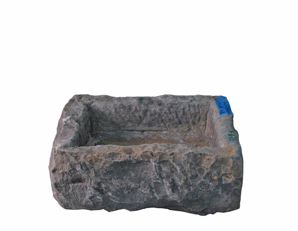 25" Inch Long Hand Chiseled Stone Trough 9-1