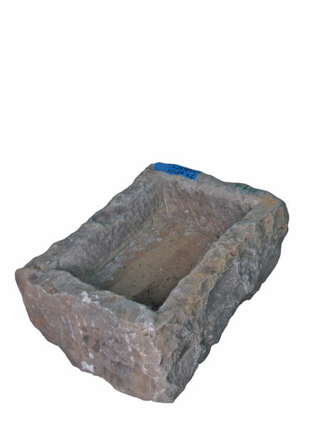 25" Inch Long Hand Chiseled Stone Trough 9-1