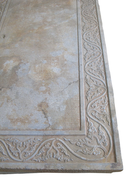 Antique Hand Carved Top Garden Stone Table or Bench