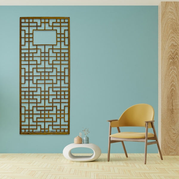 Lattice Antique Chinese Wood Screen Panel