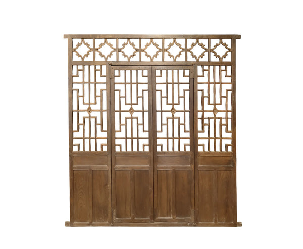 Antique Chinese Lattice Door Screen Panel