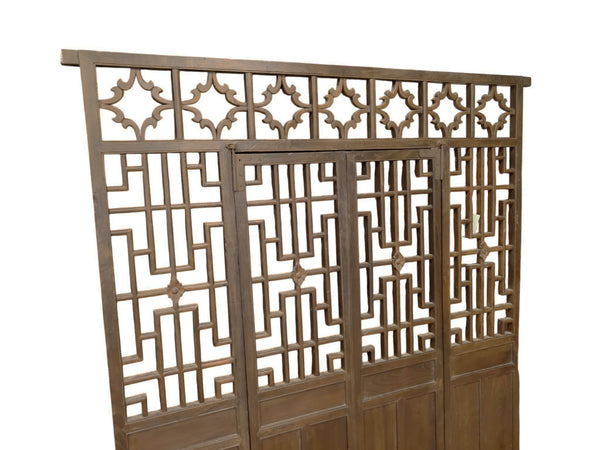 Antique Chinese Lattice Door Screen Panel