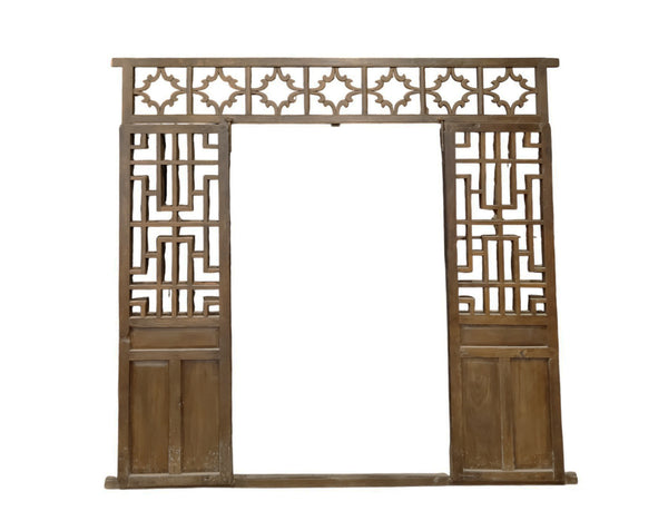 Antique Chinese Lattice Door Screen Panel