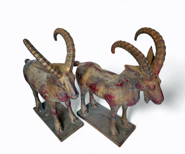 A Pair of Handcrafted Mountain Goats - Dyag East