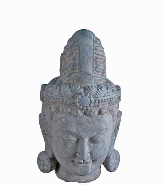 A Stone Statue of Guanyin Head - Dyag East