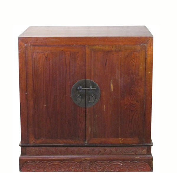 Ancient Chinese Elm Lacquered Cabinet - Dyag East