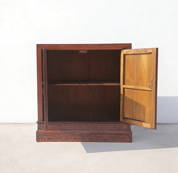 Ancient Chinese Elm Lacquered Cabinet - Dyag East