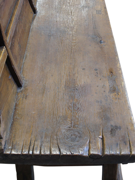 Antique 111" Inch Long Elm Wood Bench - Dyag East