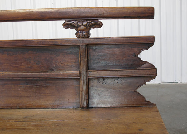 Antique 111" Inch Long Elm Wood Bench - Dyag East