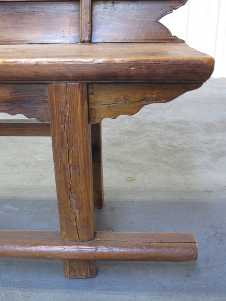 Antique 111" Inch Long Elm Wood Bench - Dyag East