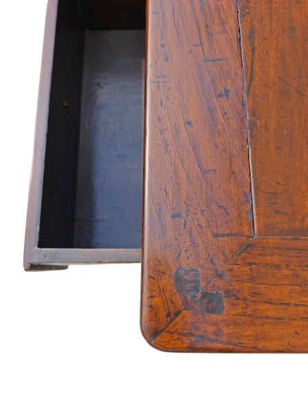Antique 19th Century Chinese Shanxi Solid Walnut 2-Drawer Side Table - Dyag East