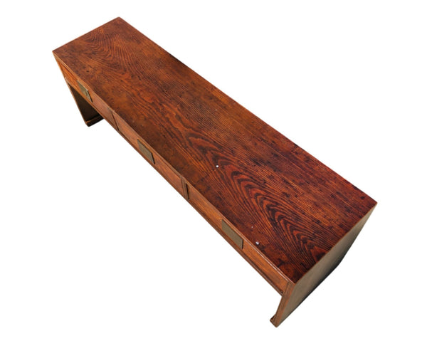 Antique 20th Century Chinese Elm 3 Drawer Console Table - Dyag East