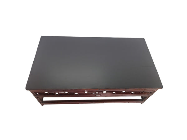 Antique Carved Bamboo Wooden Kang Coffee Table - Dyag East