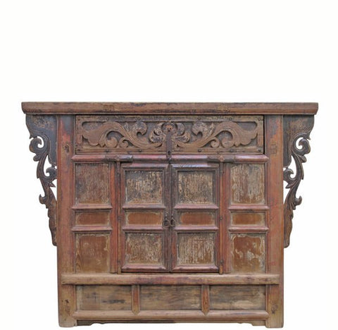 Antique Carved Elm Cabinet - Dyag East