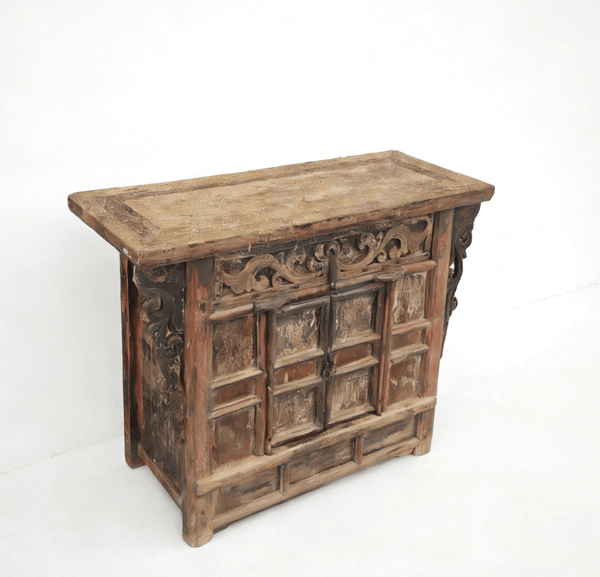 Antique Carved Elm Cabinet - Dyag East