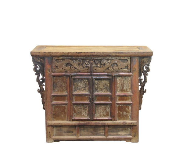 Antique Carved Elm Cabinet - Dyag East
