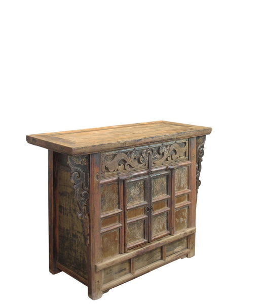Antique Carved Elm Cabinet - Dyag East