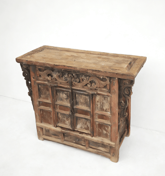 Antique Carved Elm Cabinet - Dyag East
