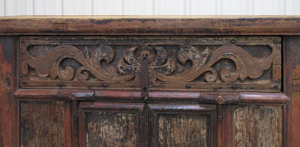 Antique Carved Elm Cabinet - Dyag East