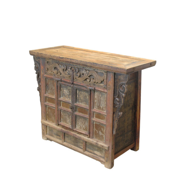 Antique Carved Elm Cabinet - Dyag East