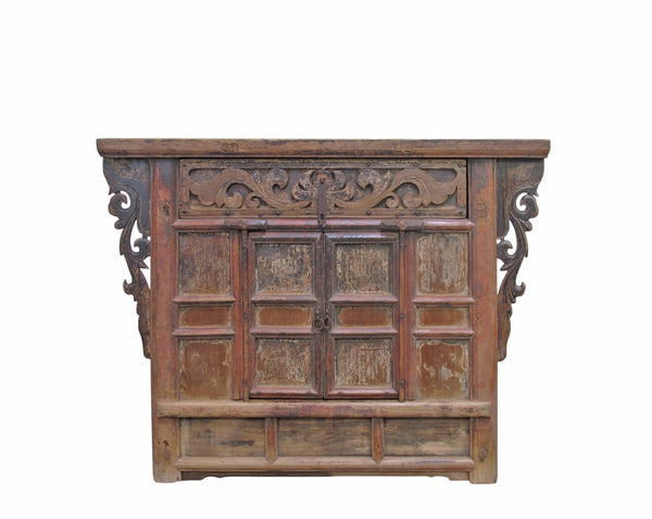 Antique Carved Elm Cabinet - Dyag East