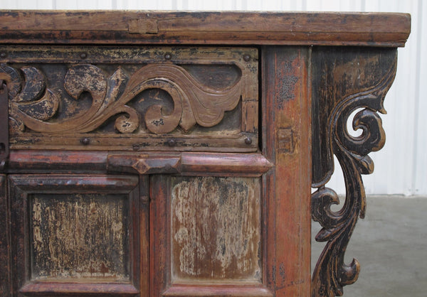 Antique Carved Elm Cabinet - Dyag East