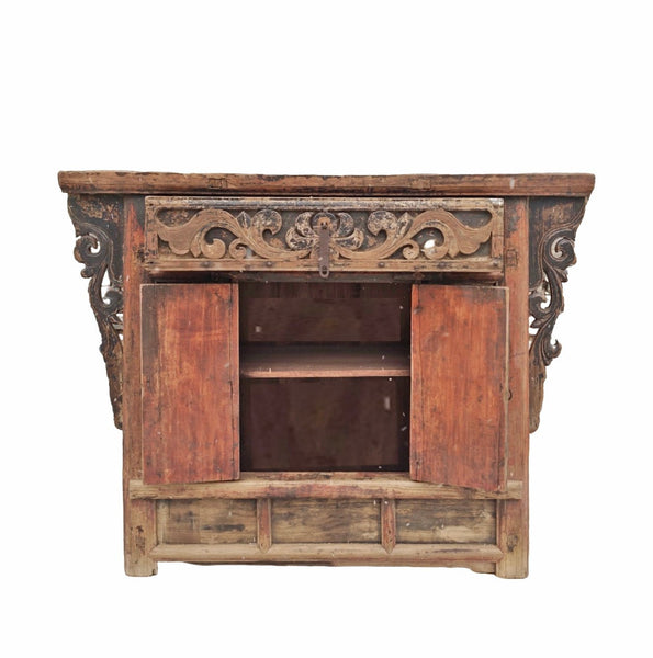 Antique Carved Elm Cabinet - Dyag East