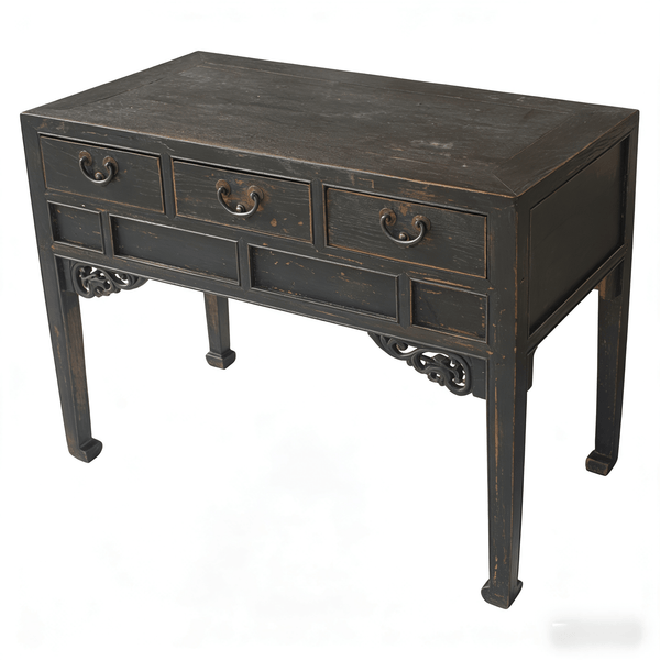 Antique Chinese 40" Three - Drawer Console Table - Dyag East