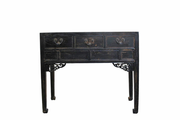 Antique Chinese 40" Three-Drawer Console Table - Dyag East