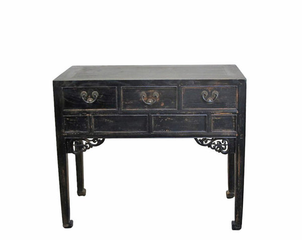 Antique Chinese 40" Three-Drawer Console Table - Dyag East