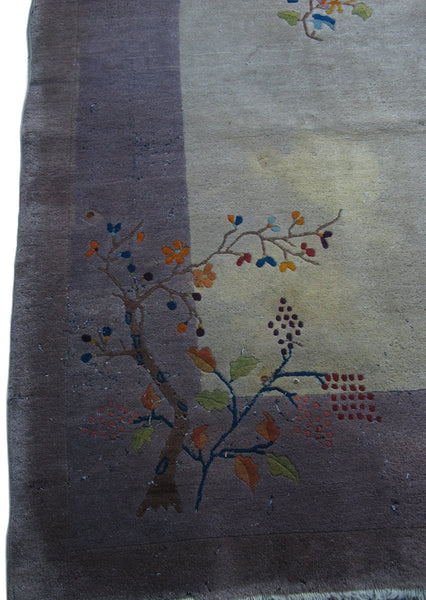 Antique Chinese Art Deco Rug: 11 ft 8 in" x 9 ft - Dyag East