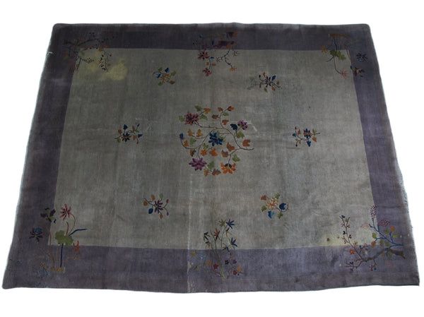 Antique Chinese Art Deco Rug: 11 ft 8 in" x 9 ft - Dyag East