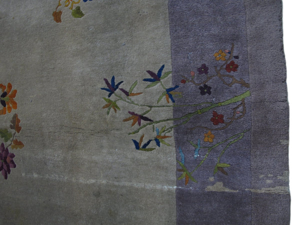 Antique Chinese Art Deco Rug: 11 ft 8 in" x 9 ft - Dyag East