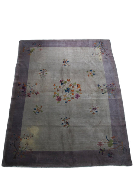 Antique Chinese Art Deco Rug: 11 ft 8 in" x 9 ft - Dyag East