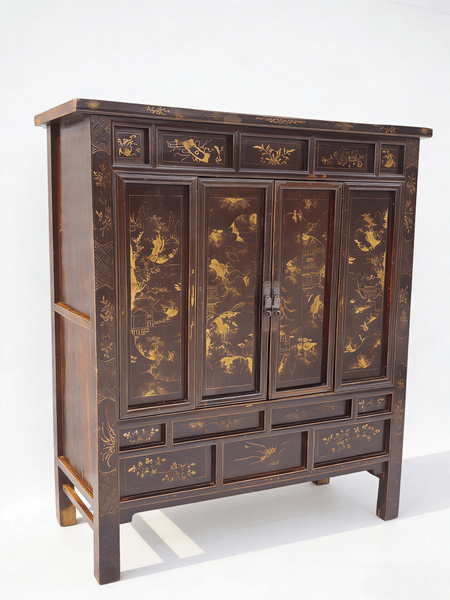 Antique Chinese Chinoiserie - Style Cabinet - Dyag East