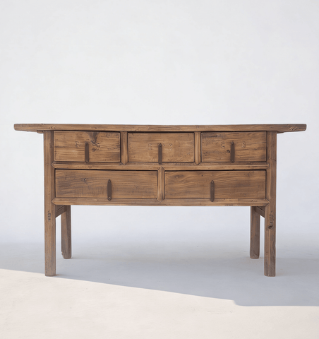 Antique Chinese Console Table with Five Drawers - Dyag East