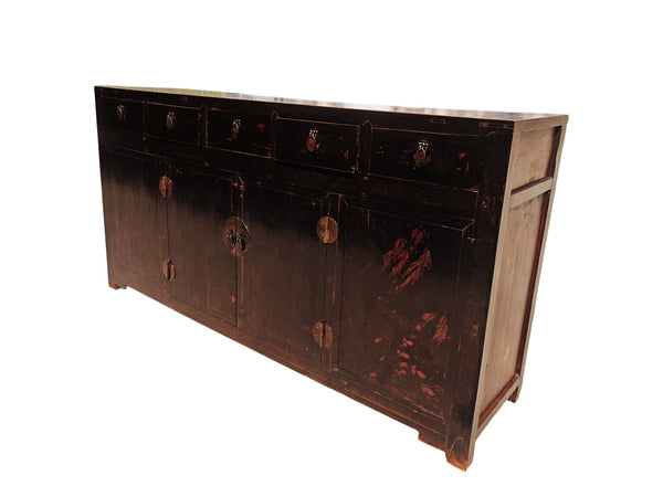 Antique Chinese Elm 5 Drawer Sideboard - Dyag East