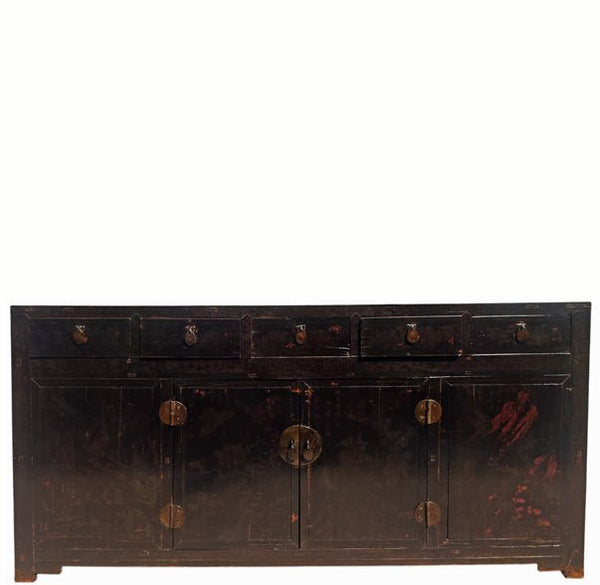 Antique Chinese Elm 5 Drawer Sideboard - Dyag East