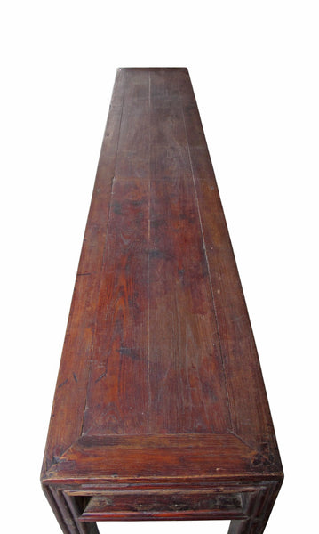 Antique Chinese Elm Console Table, 9.6' Long – Qing Dynasty - Dyag East