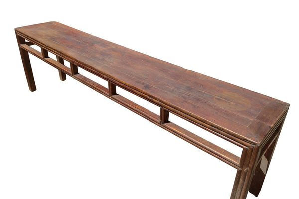 Antique Chinese Elm Console Table, 9.6' Long – Qing Dynasty - Dyag East