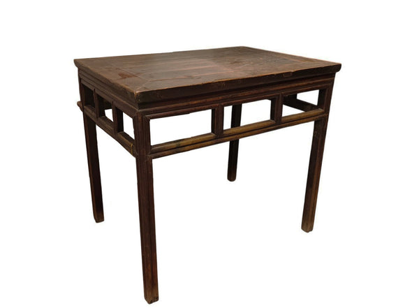 Antique Chinese Elm Square Side Table - Dyag East