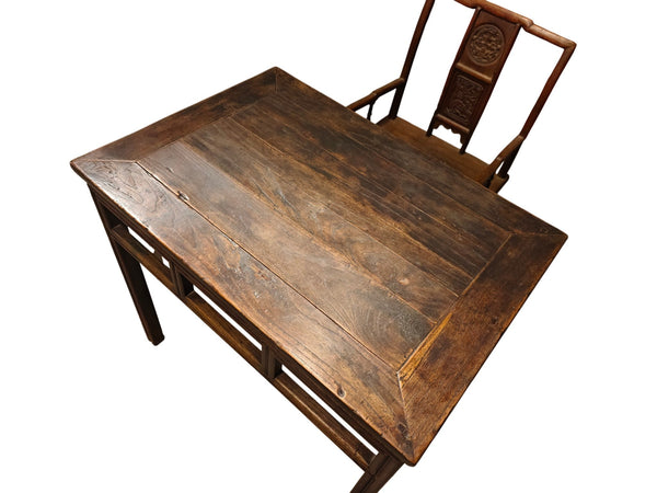 Antique Chinese Elm Square Side Table - Dyag East
