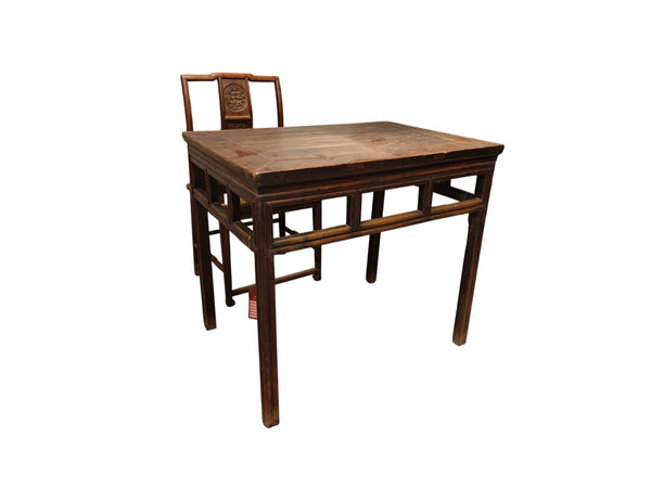 Antique Chinese Elm Square Side Table - Dyag East