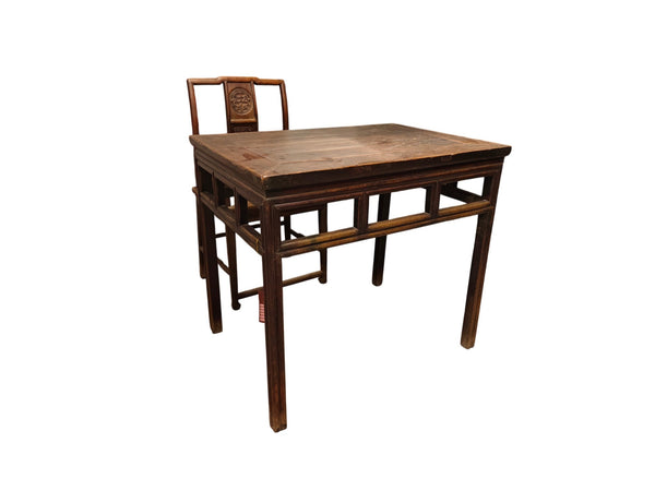 Antique Chinese Elm Square Side Table - Dyag East